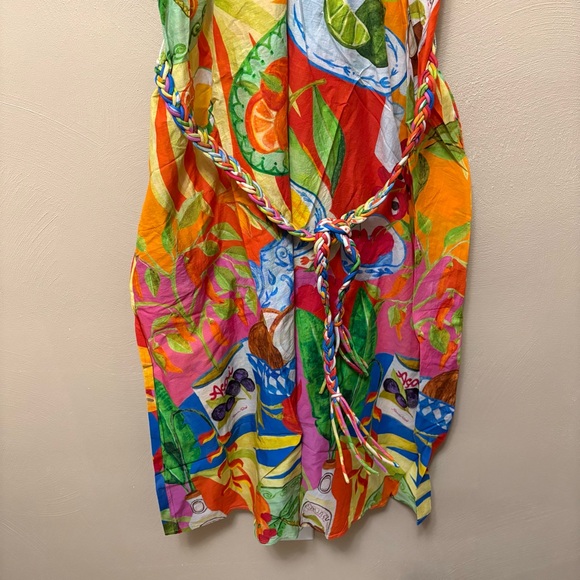 Farm Rio Summer Picnic Sleeveless V-Neck Midi Dress Size Medium NWT New - Picture 7 of 16